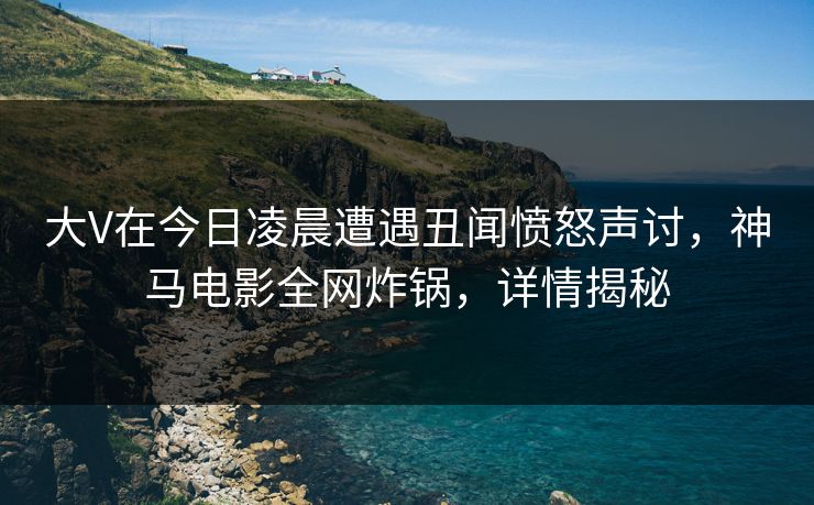 大V在今日凌晨遭遇丑闻愤怒声讨,神马电影全网炸锅,详情揭秘