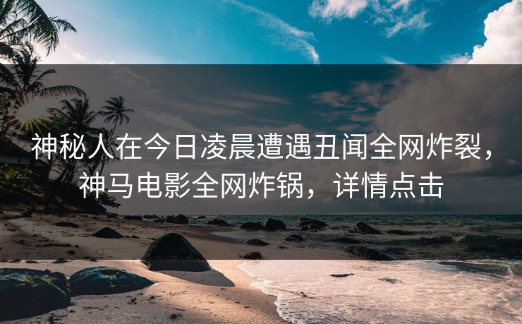 神秘人在今日凌晨遭遇丑闻全网炸裂,神马电影全网炸锅,详情点击